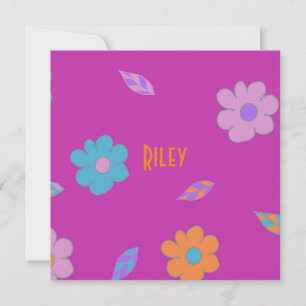 Niedlich Girls Retro Blume Feiertagskarte
