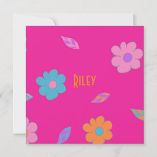 Niedlich Girls Retro Blume Feiertagskarte
