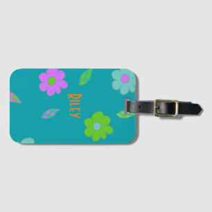 Niedlich Girls Retro Blume Gepäckanhänger