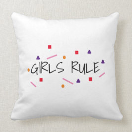 Niedlich Girls Rule Funny Geometric Pattern Kissen
