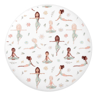 Niedlich Girls Zen Yoga Meditation Spirituelle Nam Keramikknauf