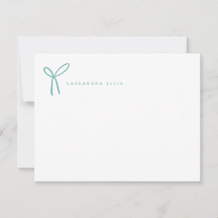 Niedlich Girly Aqua Ribbon Bow Stationery Mitteilungskarte