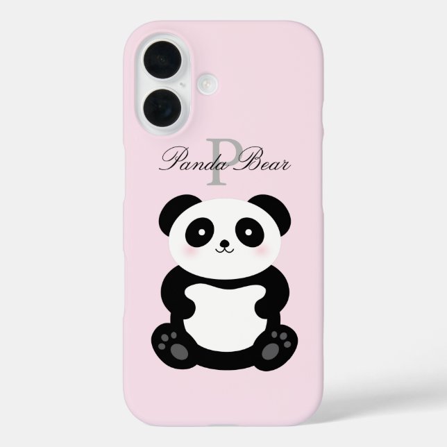 Niedlich Girly Baby Panda Bear Monogram Case-Mate iPhone Hülle (Rückseite)