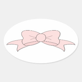 Niedlich Girly Baby Pink Bow Ovaler Aufkleber