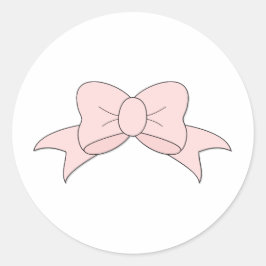 Niedlich Girly Baby Pink Bow Runder Aufkleber