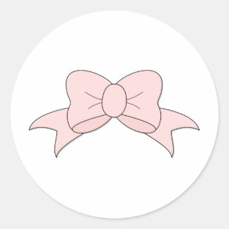 Niedlich Girly Baby Pink Bow Runder Aufkleber