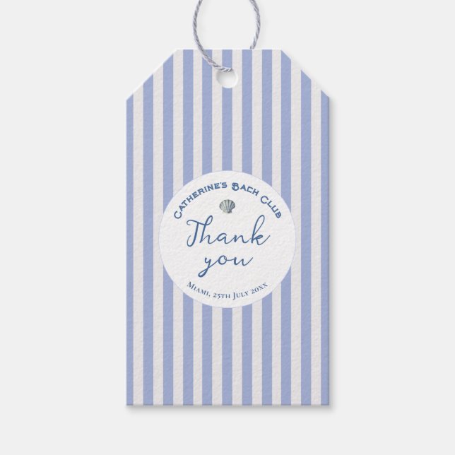 Niedlich Girly Blue Coastal Cowgirl Stripe Vielen  Geschenkanhänger (Vorderseite)