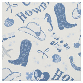 Niedlich Girly Blue Coastle Cowgirl Ästhetisches M Stoff