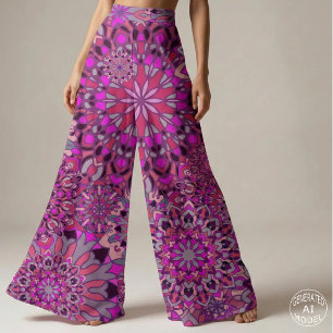 Niedlich Girly Boho Chic Pink Lila Mandalase Stoff