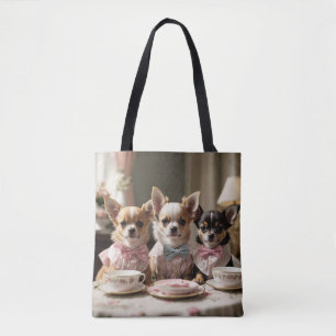 Niedlich Girly Chihuahua Tea Party