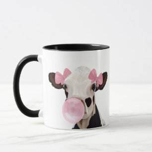 Niedlich Girly Cow Pink Bubblegum Tasse