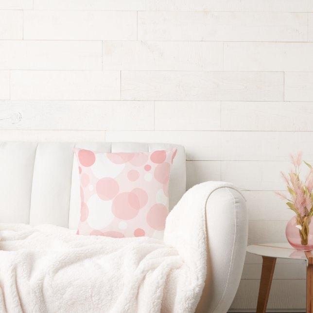 Niedlich Girly Elegant Pink Polka Dots Kissen (Liege)