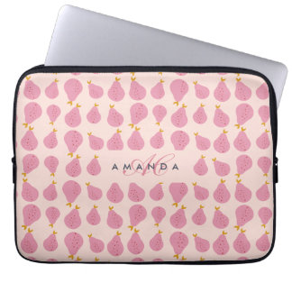 Niedlich Girly Feminine Birne Mit Monogramm Erstge Laptopschutzhülle