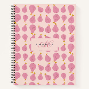 Niedlich Girly Feminine Birne Mit Monogramm Erstge Notizbuch