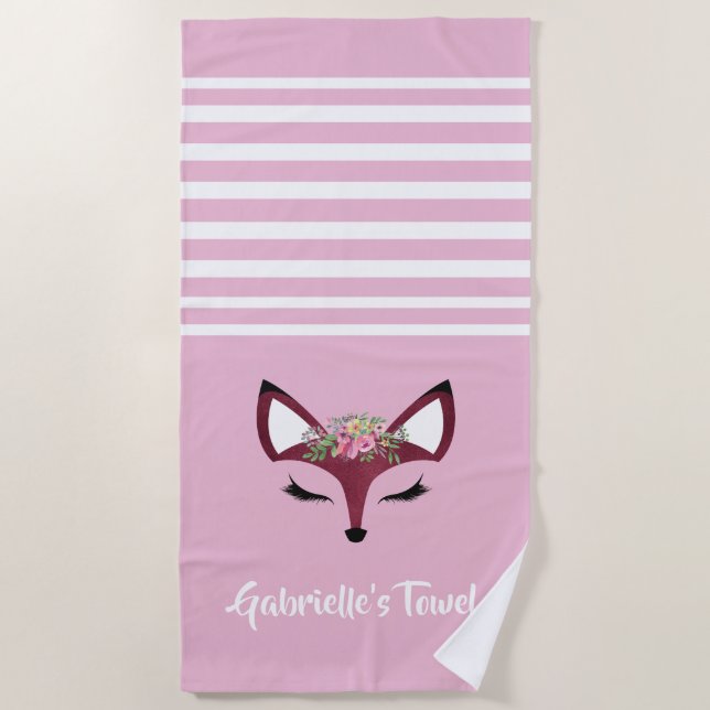 Niedlich Girly Fox Strandtuch (Vorderseite)