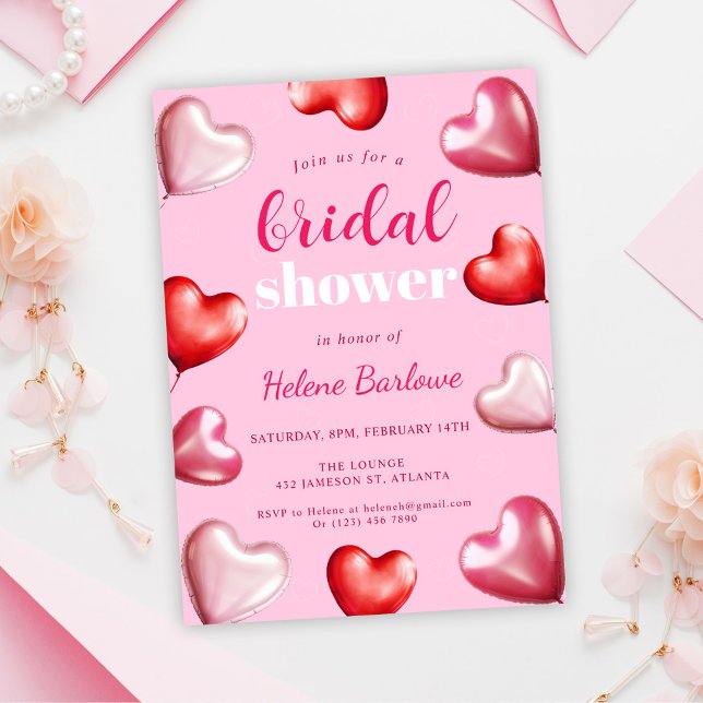 Niedlich Girly Fun Party Rosa Herz Brautparty Einladung (Cute Girly Fun Party Pink Bridal Shower Invitation)