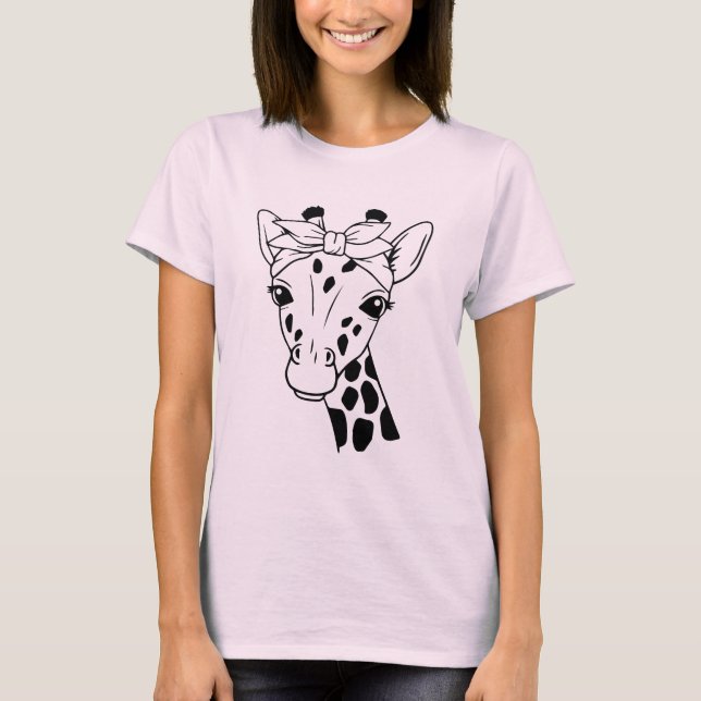 Niedlich Girly Giraffe T - Shirt (Vorderseite)
