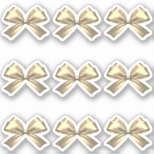 Niedlich Girly Gold Satin Ästhetischer Bow Aufkleber