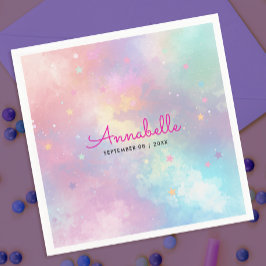 Niedlich Girly Holographic Pastel Sky Star Wasserc Serviette