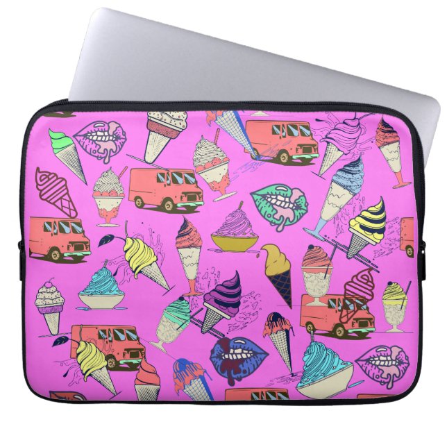 Niedlich Girly Hot Pink Laptopschutzhülle (Vorderseite)