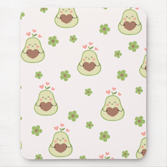 Niedlich Girly Kawaii Avocado Funny Mouse Pad Mousepad (Vorne)