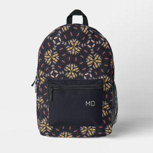 Niedlich Girly Mandala Muster Monogram Initials Bedruckter Rucksack
