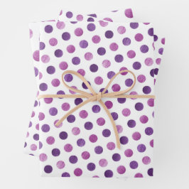 Niedlich Girly Modern Elegant Polka Dots White Lil Geschenkpapier Set