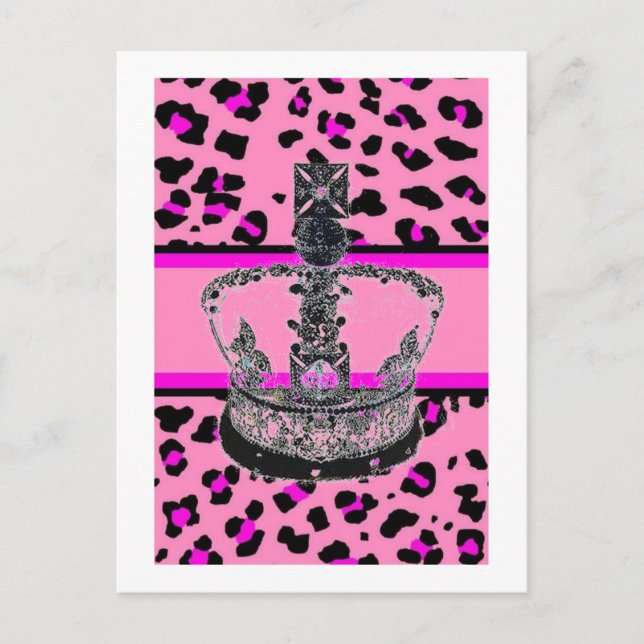 Niedlich Girly modische Leopardendruckerei Postkarte (Vorderseite)