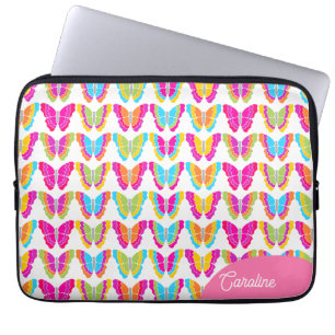 Niedlich Girly Multicolor Rainbow Butterfells Name Laptopschutzhülle