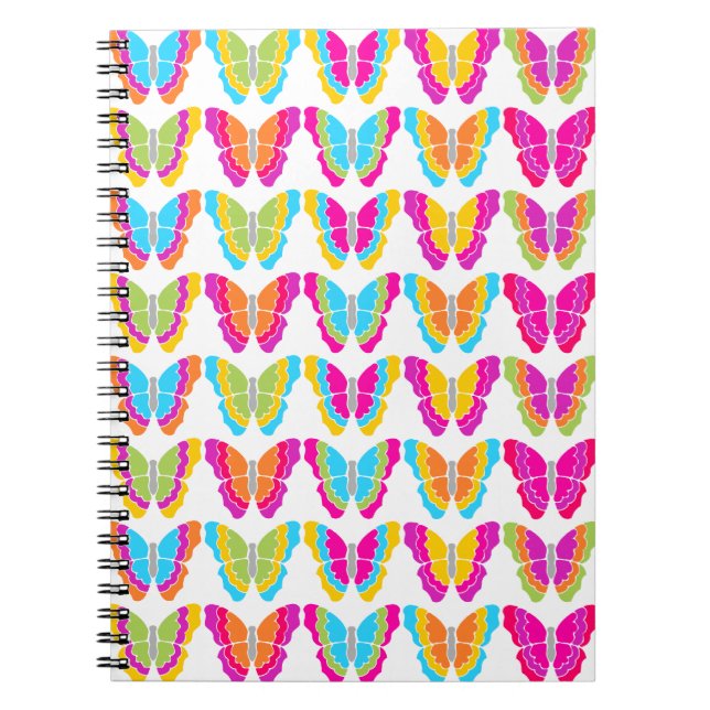 Niedlich Girly Multicolor Rainbow Butterfly Muster Notizblock (Vorderseite)