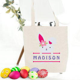 Niedlich Girly Oaster Bunny Personalisierter Name Tragetasche