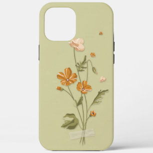 Niedlich Girly Orange blühende Blumenmatte Case-Mate iPhone Hülle