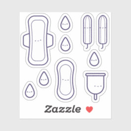 Niedlich Girly Pad Tampon Set Erster Zeitraum Part Aufkleber