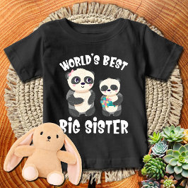 Niedlich Girly Pandas World's Best Big Sister | WH Baby T-shirt