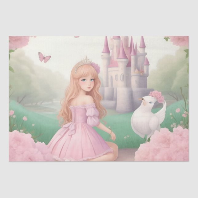 Niedlich Girly Pastel Pink Princess Seidenpapier (Vorderseite)