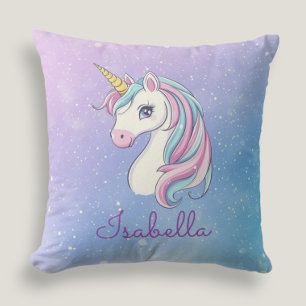 Niedlich Girly Personalisiert Magical Unicorn Kissen