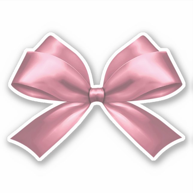 Niedlich Girly Pink Ästhetik Bow Aufkleber (Vorderseite)