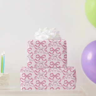Niedlich Girly Pink Ästhetik Bow Geschenkpapier