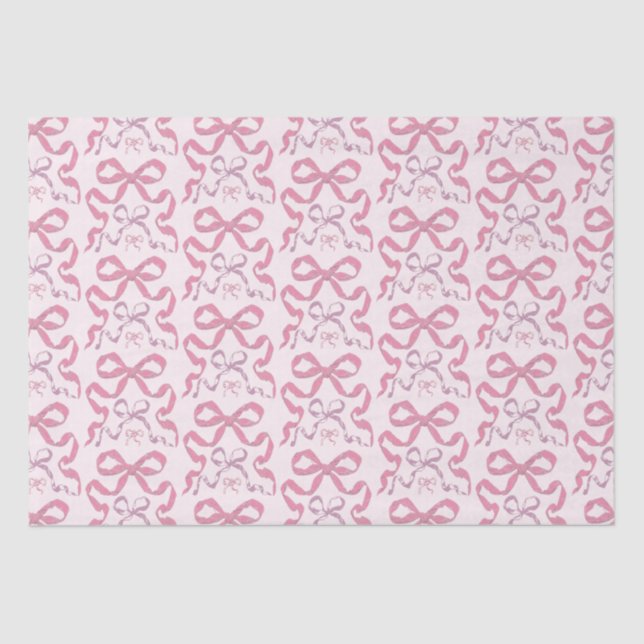Niedlich Girly Pink Ästhetik Bow Seidenpapier (Vorderseite)