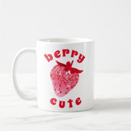 Niedlich Girly Pink Berry Niedlich Glittery Strawb Kaffeetasse