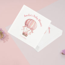 Niedlich Girly Pink Bunny Flying in Balloon