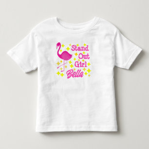 Niedlich Girly Pink Flamingo Ausgestepptes Mädchen Kleinkind T-shirt
