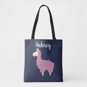 Niedlich Girly Pink Fluffy Llama & Name