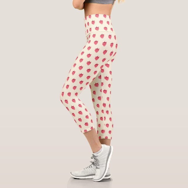 Niedlich Girly Pink Glitzer Strawberry Capri Leggings (Links)