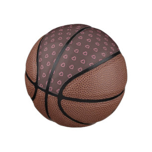 Niedlich Girly Pink Hearts Polka Dot Pattern Mini Basketball