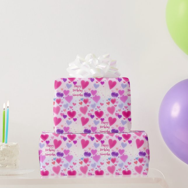 Niedlich Girly Pink Herzlichen Glückwunsch zum Geb Geschenkpapier (Partygeschenke)