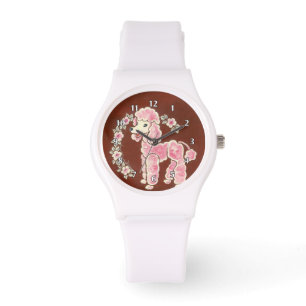 Niedlich Girly Pink Poodle Dog Armbanduhr