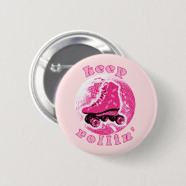 Niedlich Girly Pink Roller Skate Behalte Rollin Button