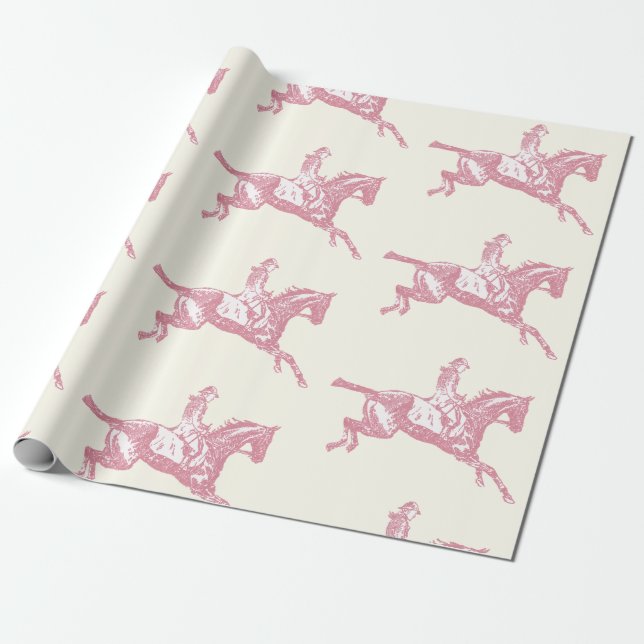 Niedlich Girly Pink Rose Gold Reiten Geschenkpapier (Ungerollt)