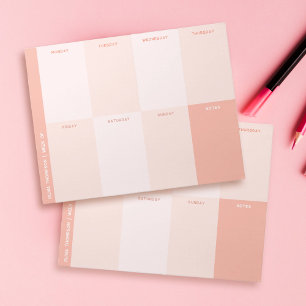 Niedlich Girly Pink School Weekly Planer Notizblock